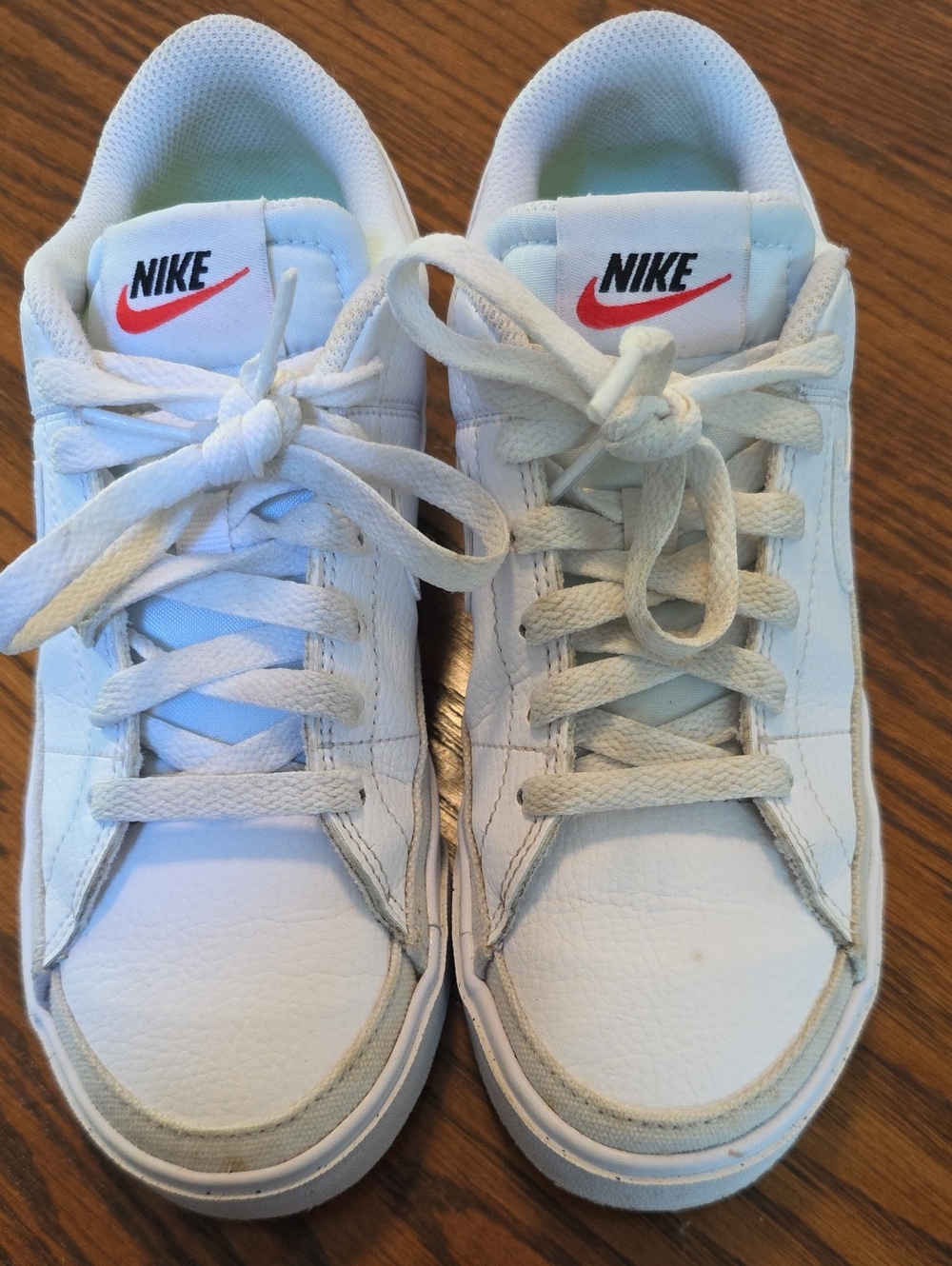 Nike White Sneakers with Red Swoosh - Women's Low Top
